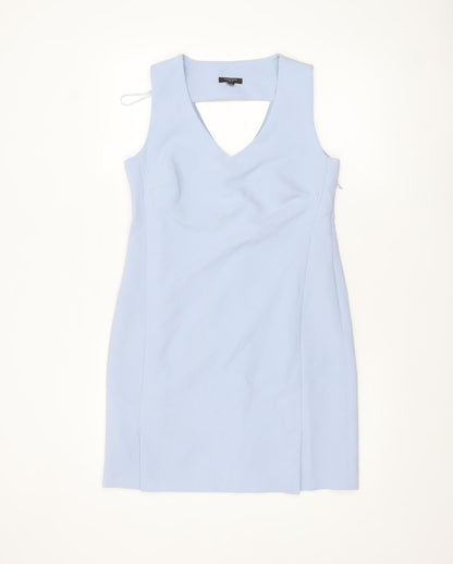 Therapy London Women's Blue V-Neck Sleeveless Sheath Dress Size 8