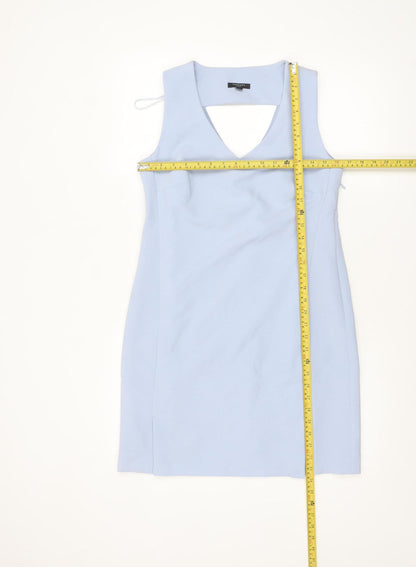 Therapy London Women's Blue V-Neck Sleeveless Sheath Dress Size 8
