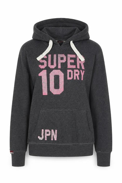 Womens UK Size XL Superdry Grey Pullover Hoodie