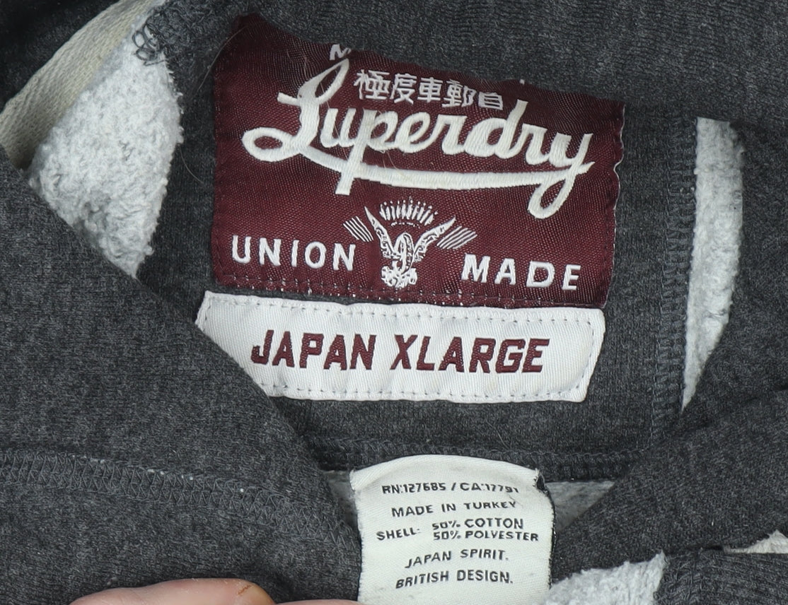 Womens UK Size XL Superdry Grey Pullover Hoodie