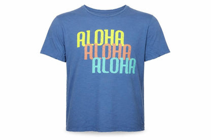 F&F Men’s Blue Aloha Graphic T-Shirt XL Cotton Summer Top