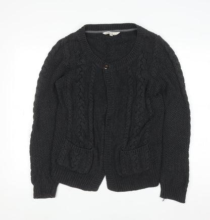 Fat Face Women’s Grey Cable-Knit Cotton Cardigan Size 12
