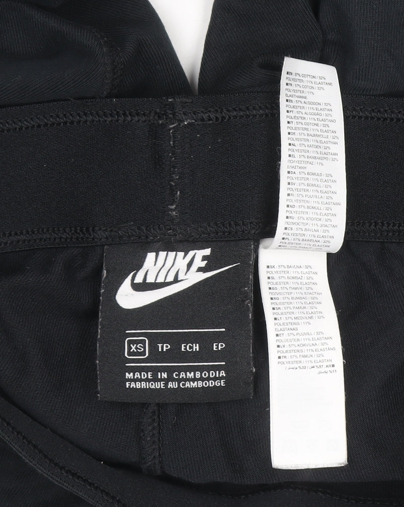 Nike Womens Black XS Leggings Gold Logo Stretch Activewear Trousers