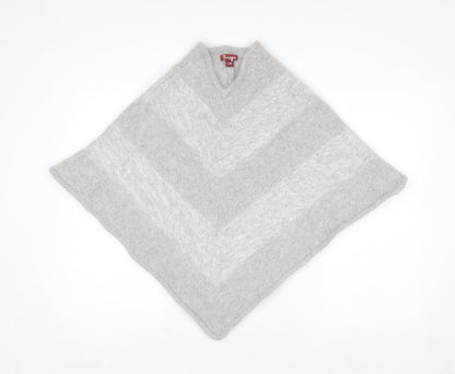 Monsoon Women Grey S Lambswool Angora Chunky Knit Cape Jumper