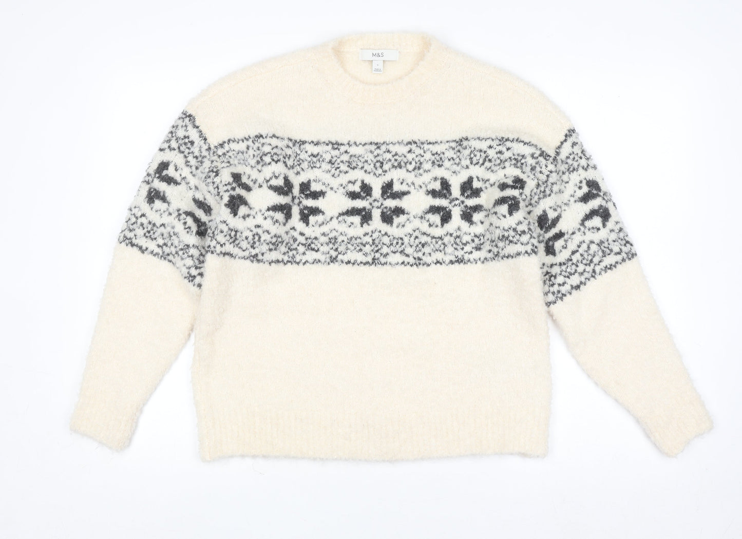 Womens UK Size S Marks and Spencer Ivory Pullover Jumper