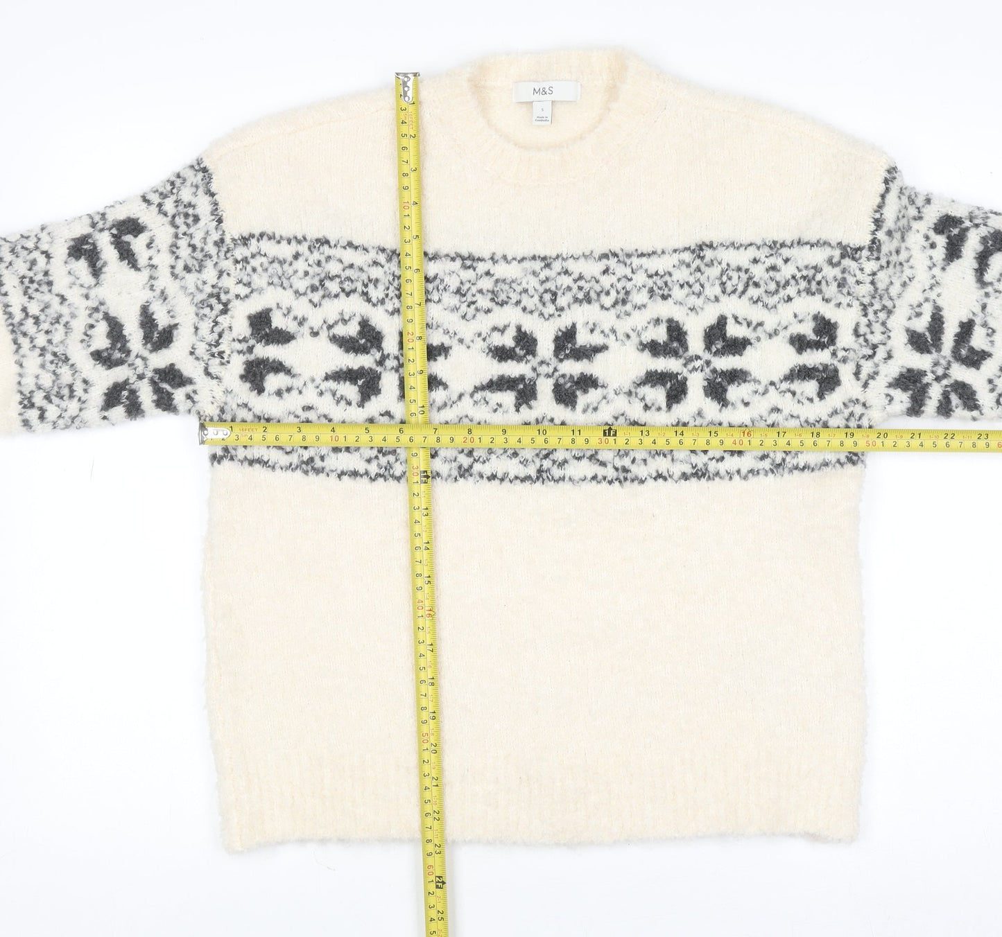 Womens UK Size S Marks and Spencer Ivory Pullover Jumper