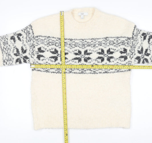 Womens UK Size S Marks and Spencer Ivory Pullover Jumper