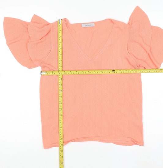 Womens UK Size 12 Marks and Spencer Pink Basic T-Shirt