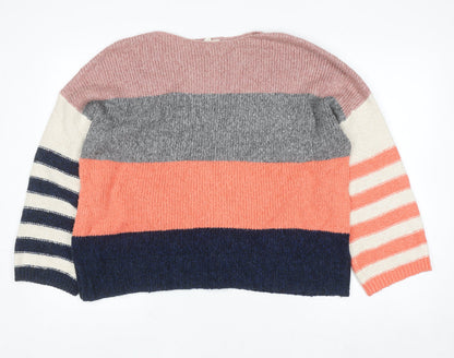 White Stuff Women’s Multicoloured Striped Knit Jumper Size 14