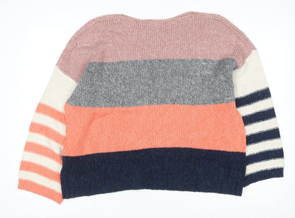 White Stuff Women’s Multicoloured Striped Knit Jumper Size 14
