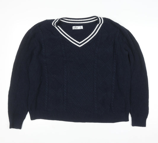 Womens UK Size M Hollister Blue Pullover Jumper