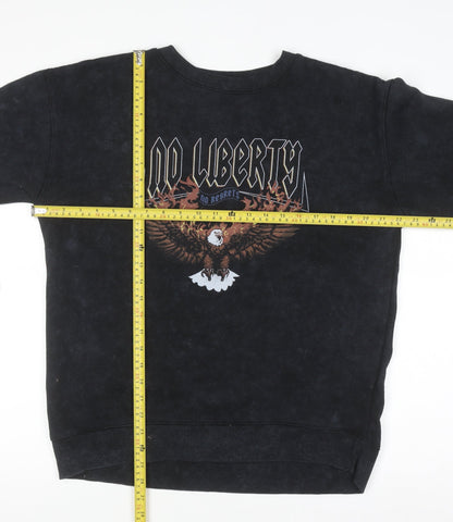 Unisex Adults UK Size L PINK VANILLA Black Pullover Sweatshirt