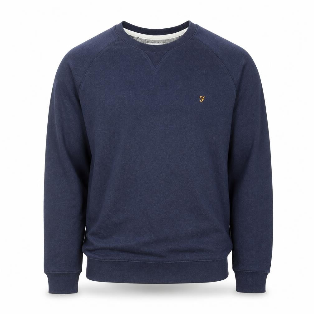 Farah Men's Blue M Crew Neck Cotton Blend Pullover Jumper