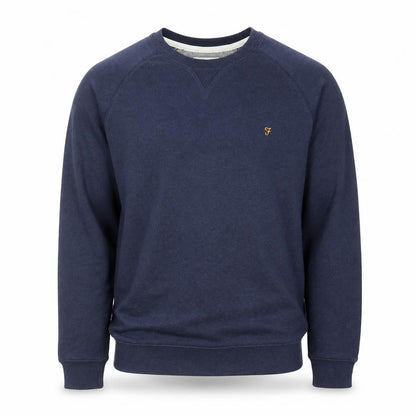 Farah Men's Blue M Crew Neck Cotton Blend Pullover Jumper