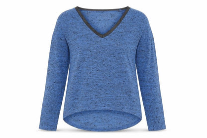 Miss Selfridge Women Blue V-Neck Long Sleeve Knit Pullover Jumper Size 10