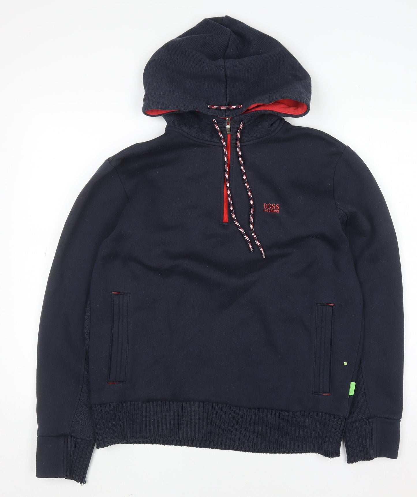 Mens UK Size L HUGO BOSS Blue 1/2 Zip Hoodie