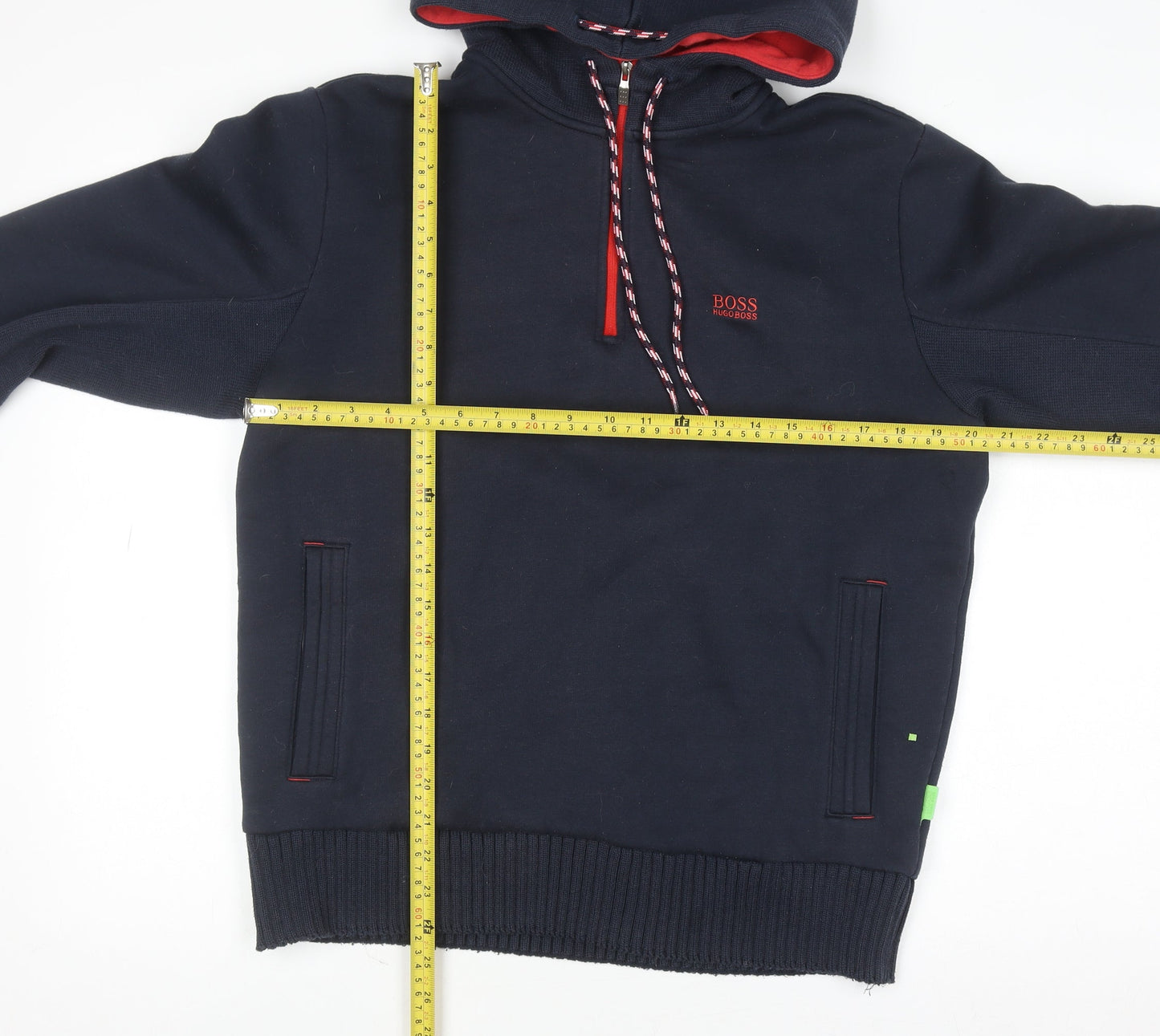 Mens UK Size L HUGO BOSS Blue 1/2 Zip Hoodie