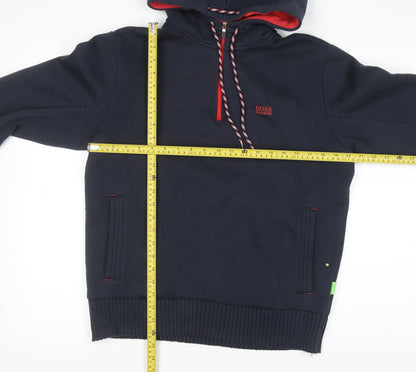 Mens UK Size L HUGO BOSS Blue 1/2 Zip Hoodie