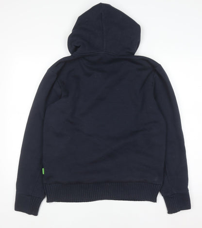 Mens UK Size L HUGO BOSS Blue 1/2 Zip Hoodie