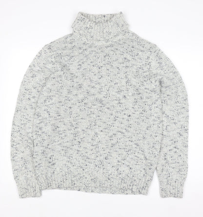 Marks and Spencer Women’s Grey Roll Neck Wool Blend Chunky Knit Jumper M