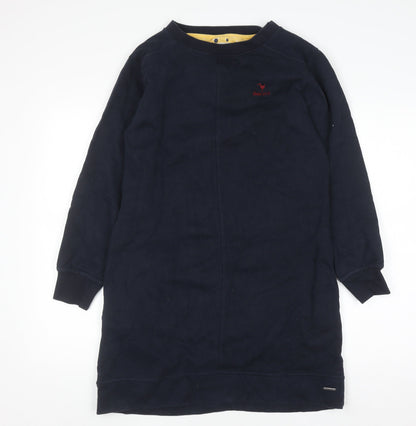 Quba & Co Women Navy Blue Size 10 Long Sleeve Sweatshirt Dress