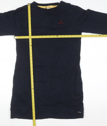 Quba & Co Women Navy Blue Size 10 Long Sleeve Sweatshirt Dress