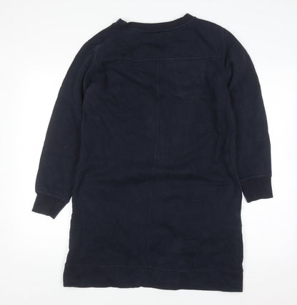 Quba & Co Women Navy Blue Size 10 Long Sleeve Sweatshirt Dress