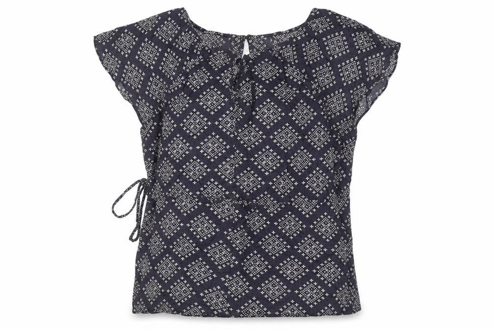 Gap Womens Blue Geometric Viscose Tunic Blouse XS