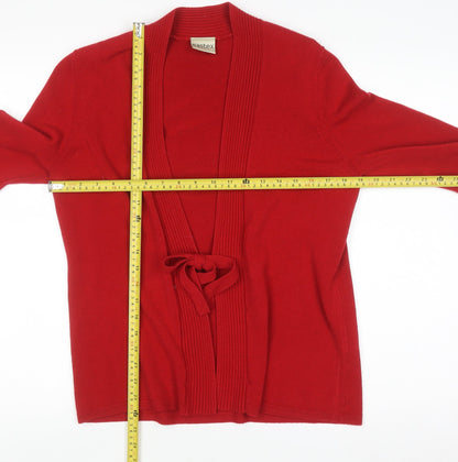 Eastex Women’s Red Tie Front Knit Cardigan UK 14 3/4 Sleeve
