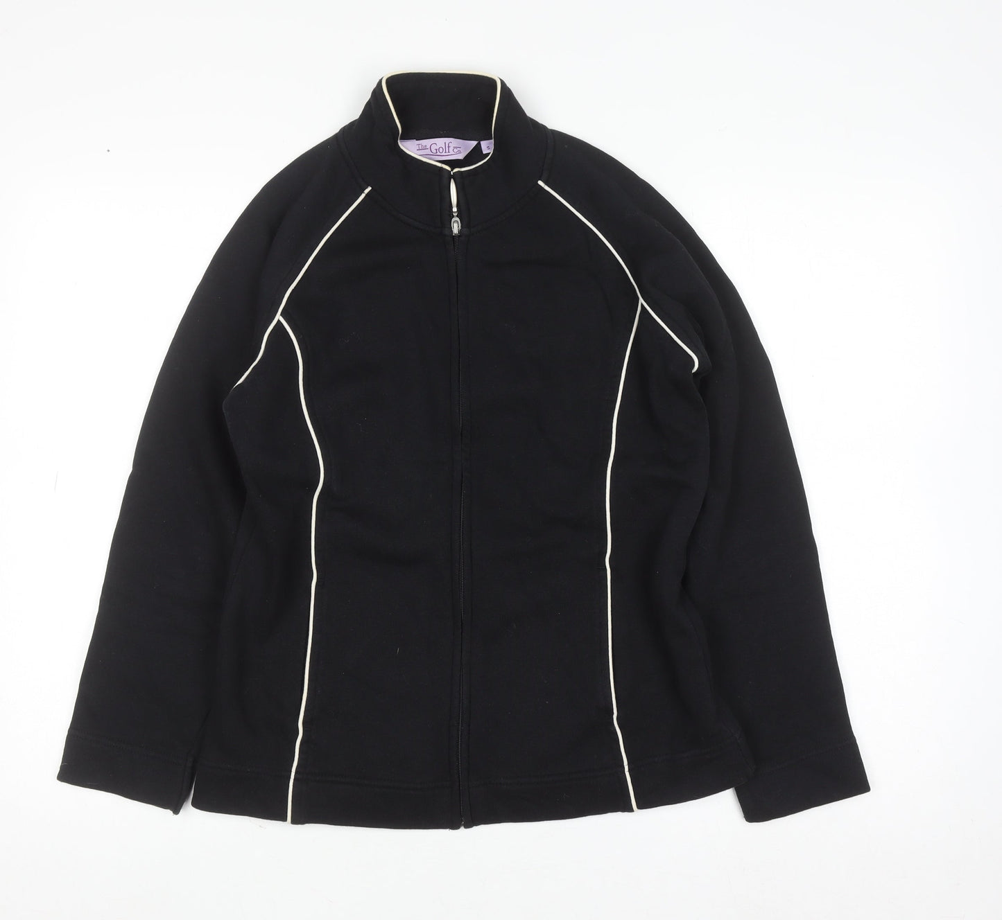 Womens UK Size S The Golf Co Black Full Zip Sweatshirt