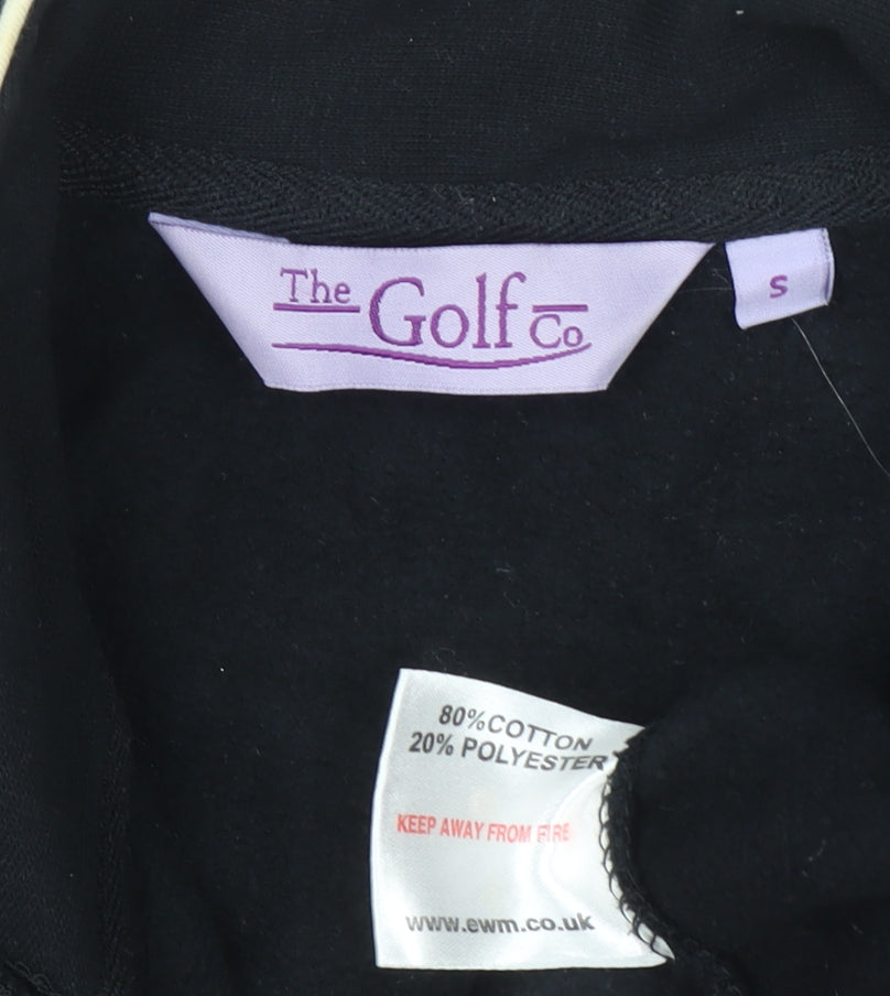 Womens UK Size S The Golf Co Black Full Zip Sweatshirt
