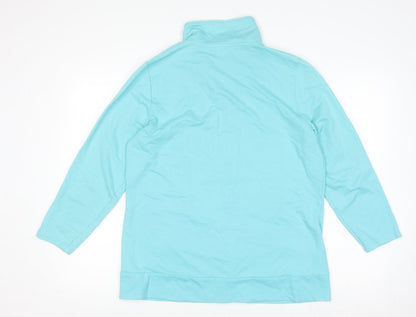 Womens UK Size M Quacker Factory Blue Full Zip Sweatshirt