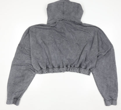 Womens UK Size XL Boohoo Grey Full Zip Hoodie