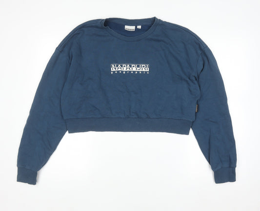 Womens UK Size M Napapijri Blue Pullover Sweatshirt
