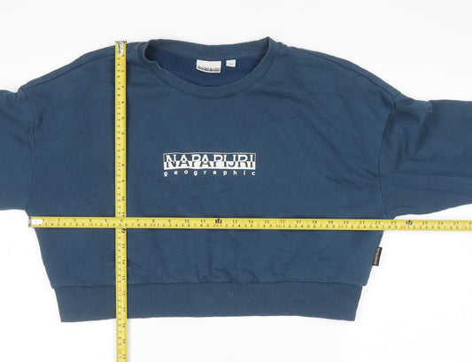 Womens UK Size M Napapijri Blue Pullover Sweatshirt