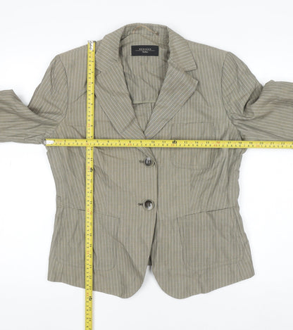 Max Mara Weekend Women Grey Striped Linen Blazer Size 12