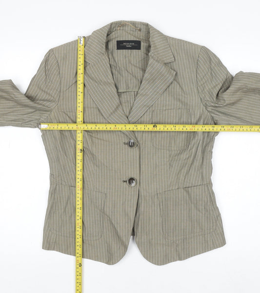 Max Mara Weekend Women Grey Striped Linen Blazer Size 12