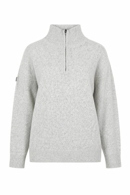 Superdry Women’s Grey Wool Blend 1/4 Zip High Neck Jumper Size L