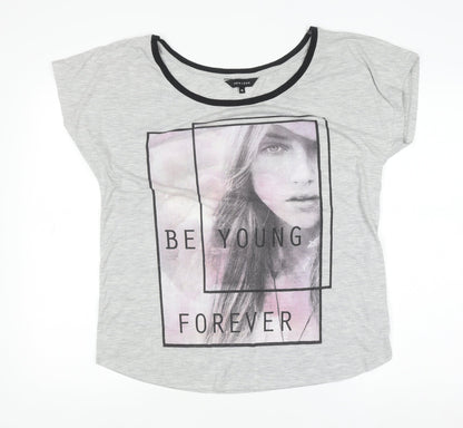 Womens UK Size 16 New Look Grey Basic T-Shirt