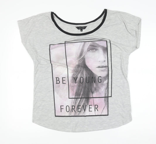 Womens UK Size 16 New Look Grey Basic T-Shirt
