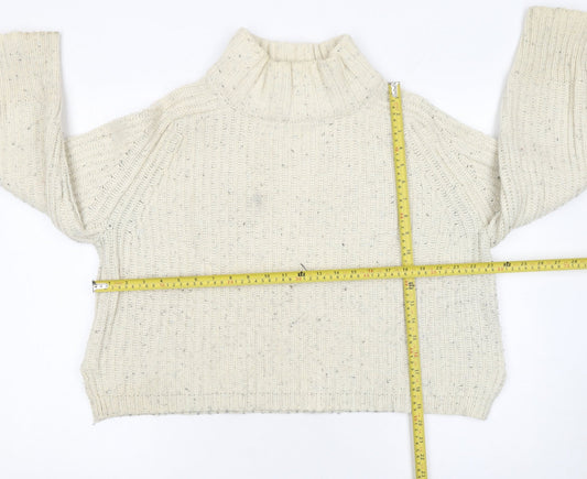 Silence + Noise Womens Ivory Roll Neck Chunky Knit Jumper Size S