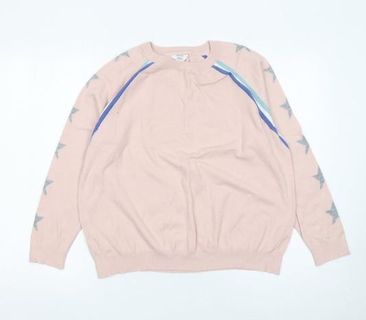 Womens UK Size 14 M&Co Pink Pullover Jumper