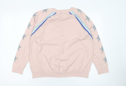 Womens UK Size 14 M&Co Pink Pullover Jumper