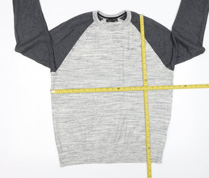 Banana Republic Men's Grey Cotton Crew Neck Pullover Jumper L