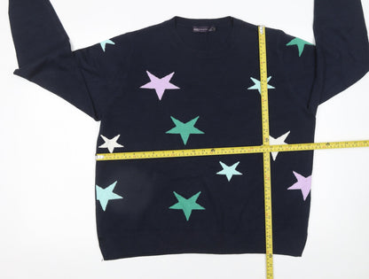 Marks and Spencer Women's Blue Star Jumper Size 18 Acrylic Knit