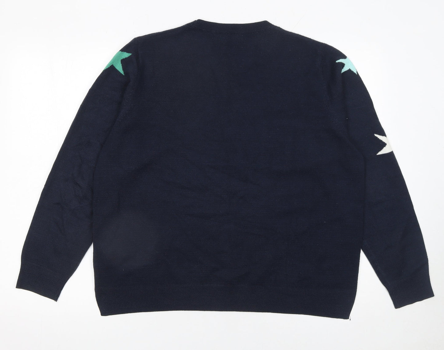 Marks and Spencer Women's Blue Star Jumper Size 18 Acrylic Knit