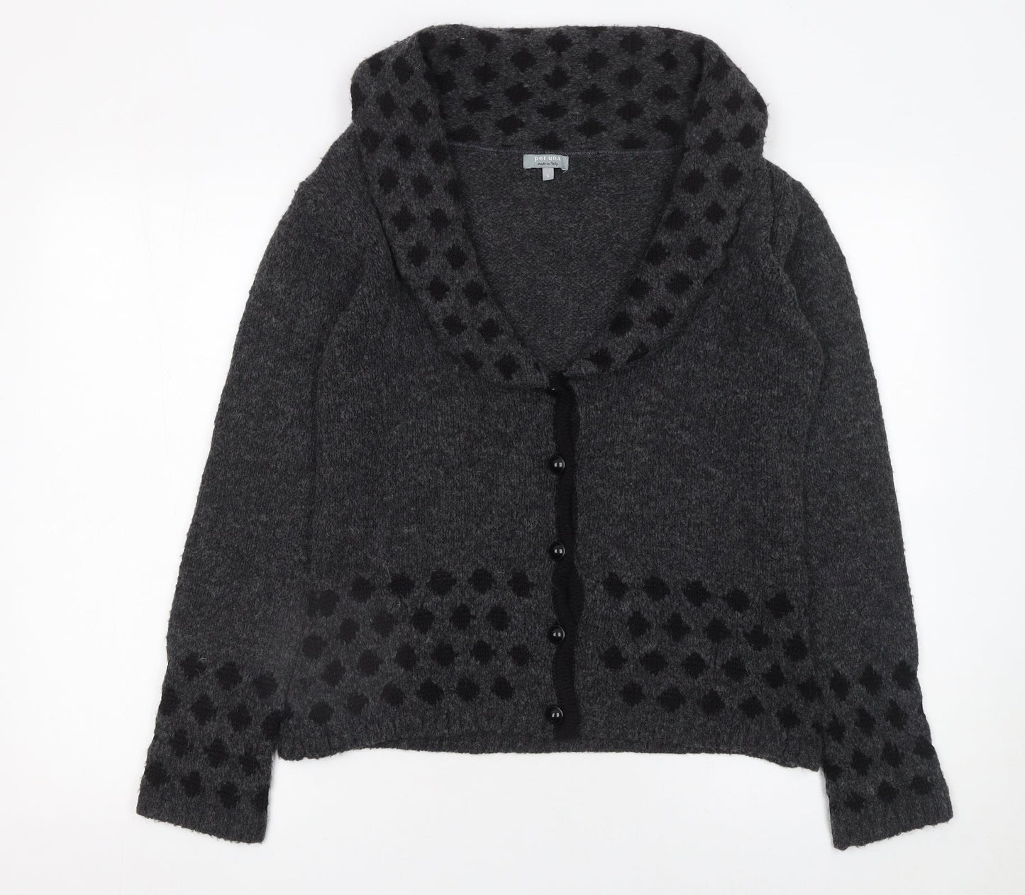 Marks and Spencer Per Una Women’s Grey Wool Blend Cowl Neck Cardigan Size S