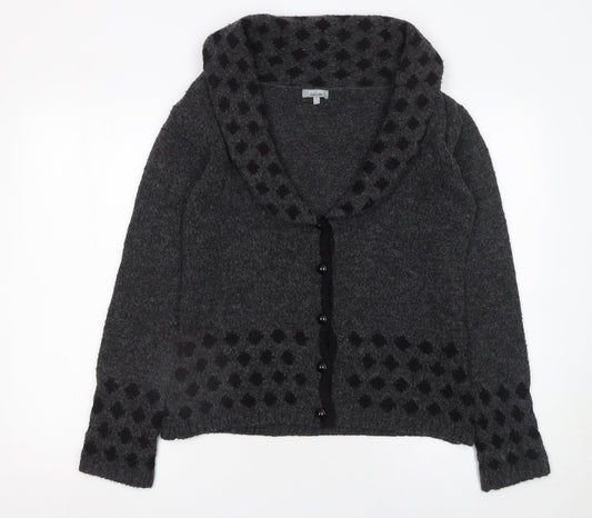 Marks and Spencer Per Una Women’s Grey Wool Blend Cowl Neck Cardigan Size S