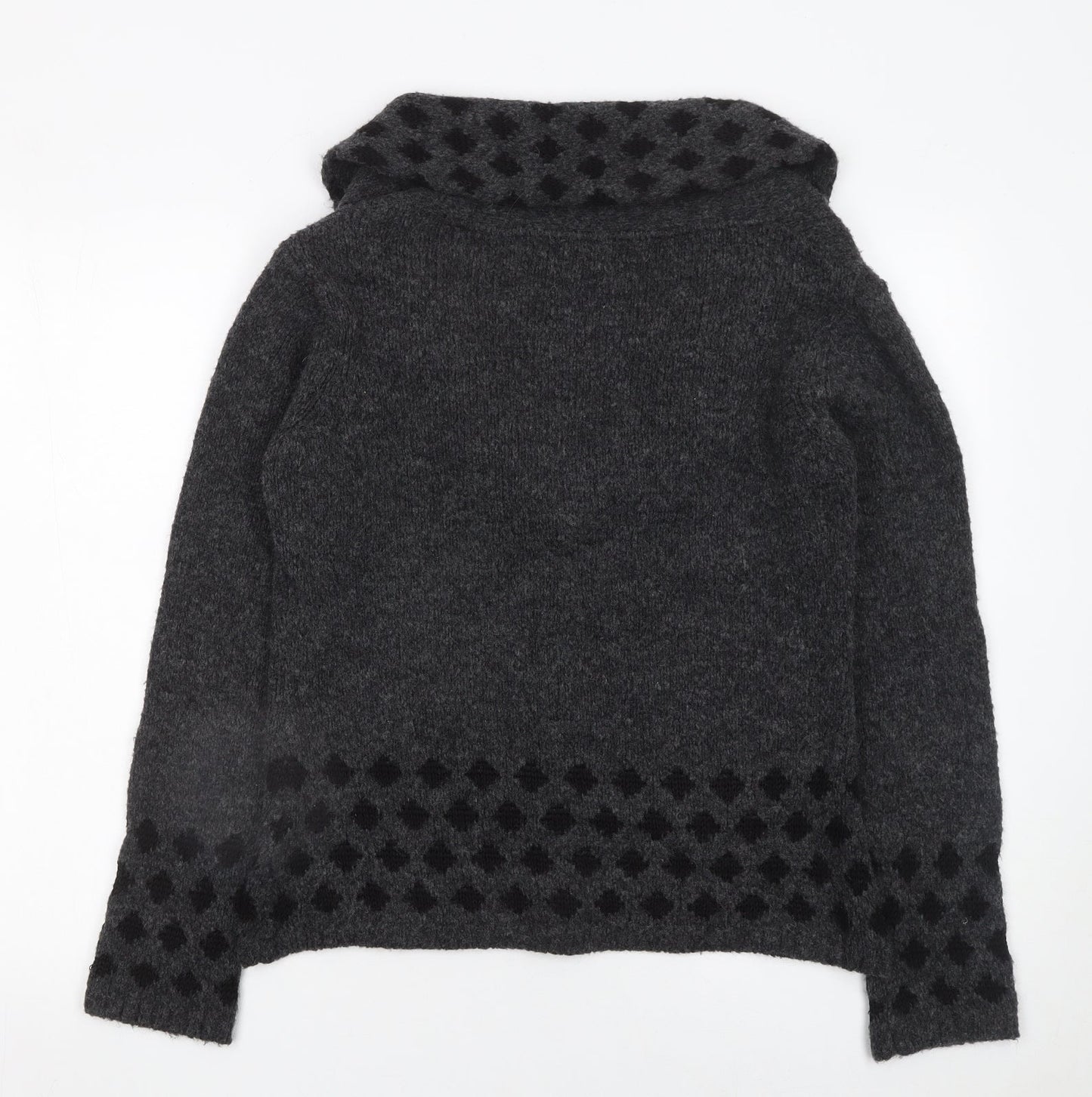 Marks and Spencer Per Una Women’s Grey Wool Blend Cowl Neck Cardigan Size S
