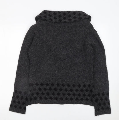 Marks and Spencer Per Una Women’s Grey Wool Blend Cowl Neck Cardigan Size S